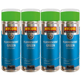 4X Hycote Fluorescent Green Spray Paint 400ml Spray Paint